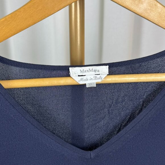 MaxMara V Neck Ultra Fine Knit Tunic Sweater sz XL - Picture 2 of 6